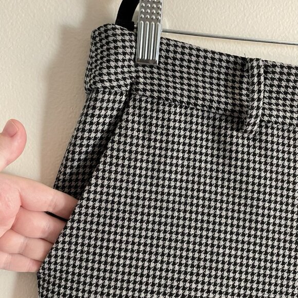 Talbots Women 16 Gray Black Houndstooth Career Straight Leg Hampshire Ankle Pant - Picture 6 of 11